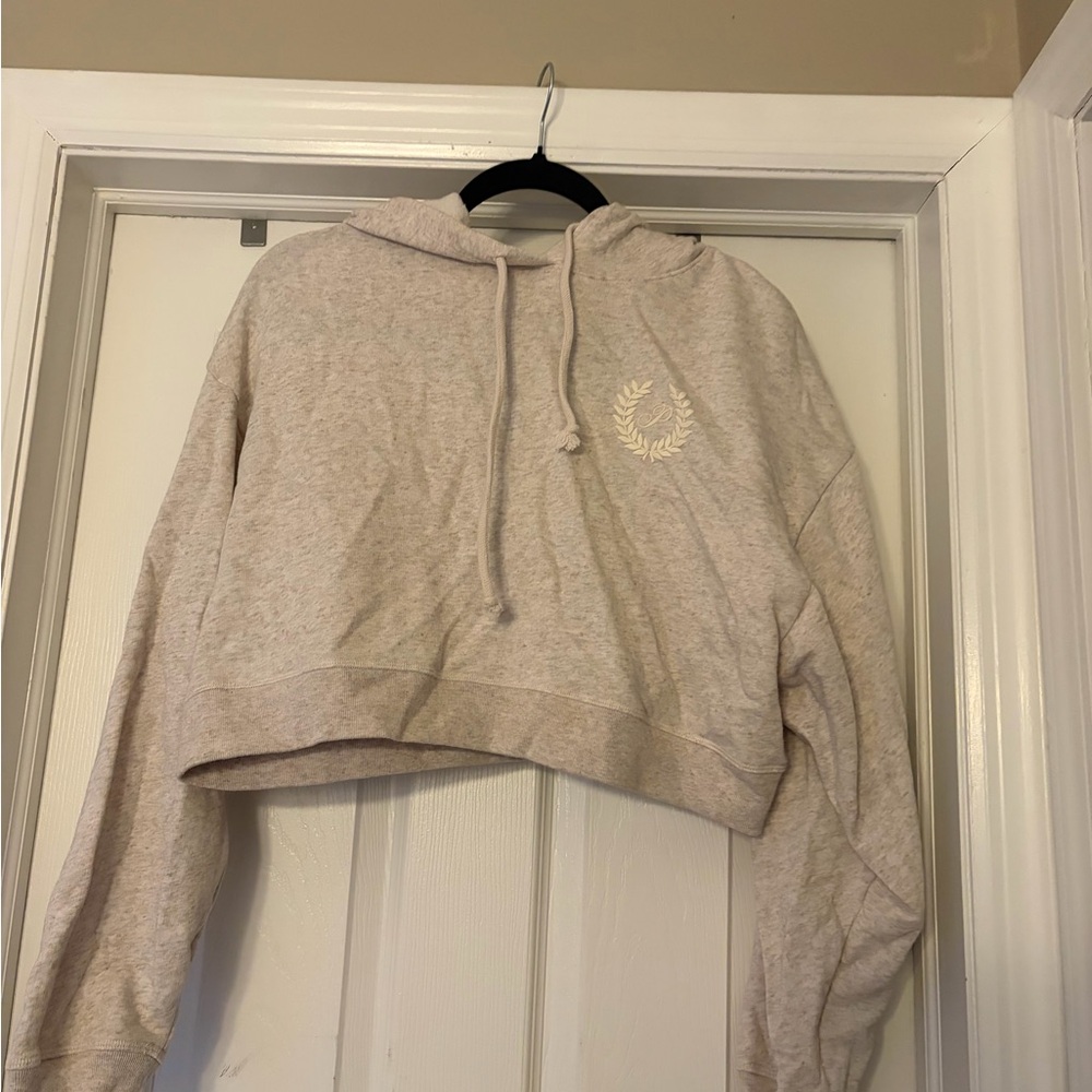 PINK Victoria's Secret Heather Gray Cropped Sweatshirt